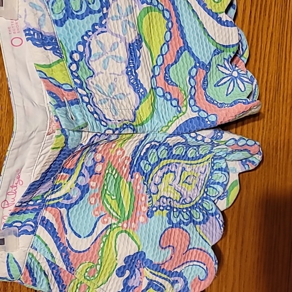 LILLY PULITZER THE BUTTERCUP SHORT  REPUBLIC SCALLOPED TRIM SHORTS SZ 0 - Picture 4 of 5